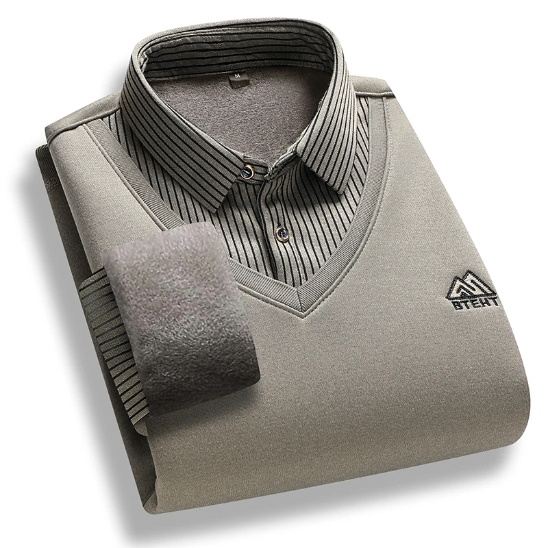 بلوفرات شتوية كلاسيكية للرجال سترات برقبة بولو موض...