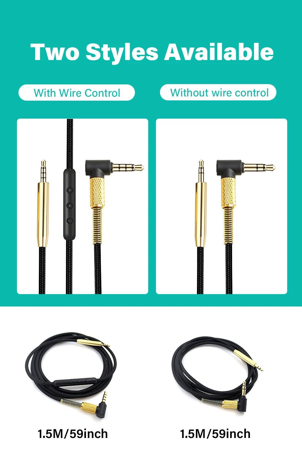 Gold plated 2.5mm To 3.5mm Jack Aux Cable For AKG Bose QC 25 35 JBL Headphone Laptop Cell Phone Audio Socket Connector Adapter