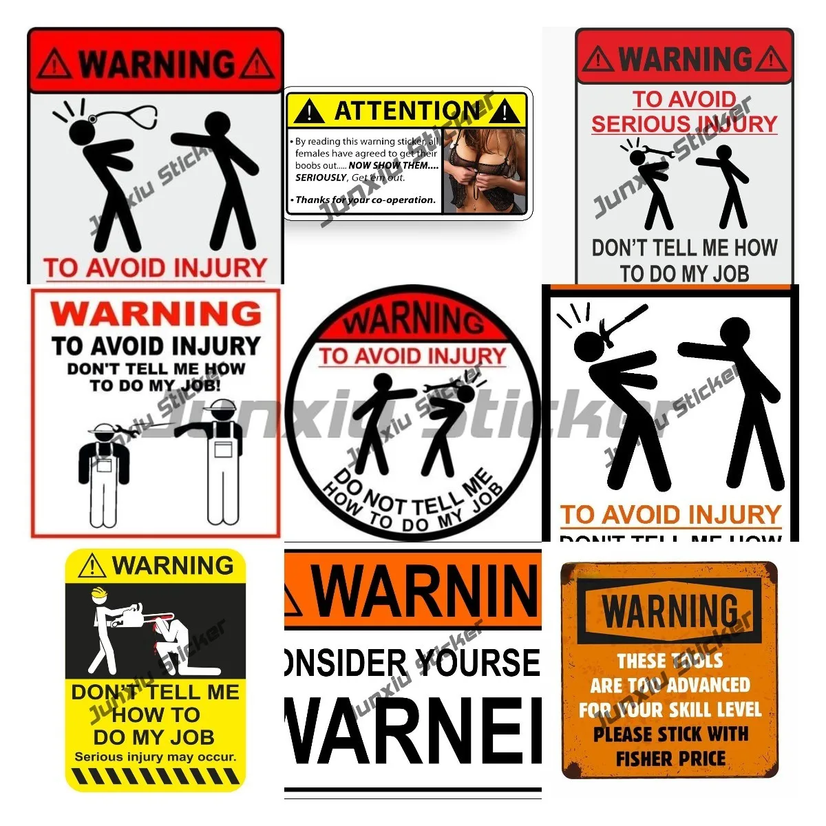 

Warning Decals Warning To Avoid Serious Injury DON'T Tell Me How To Do My Job Hard Hat Toolbox Warning Sticker for Car SUV Decor