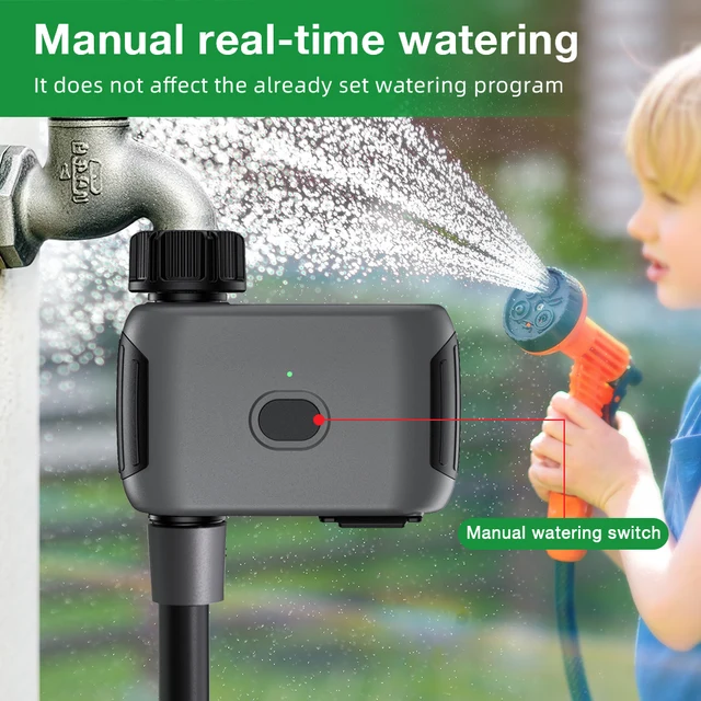 1-way Smart Wifi Water Timer Automatic Irrigation Watering Device Programmeable Timed Water Valve Flower Plants Sprinkler Timer 4