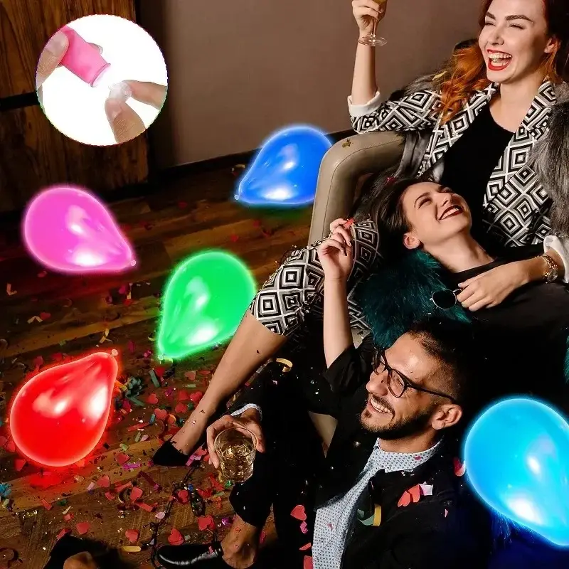 100/10Pcs Mini LED Balloon Light Colorful Flashing Luminous Tumbler Ball Lamp Lantern Light Christmas Wedding Party Decorations - Image 3