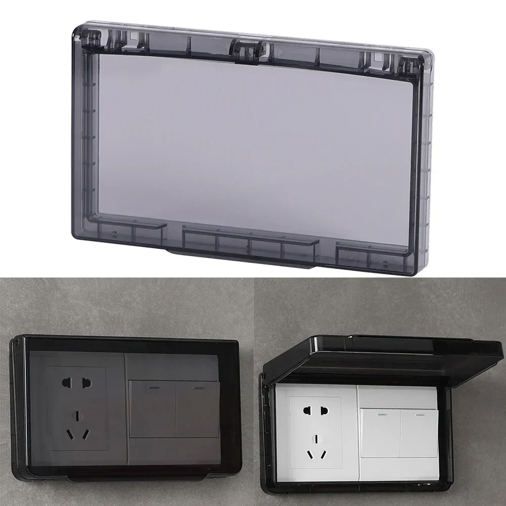 1pc Plastic Socket Waterproof Box Wall-Mounted Protection Socket Wall Dustproof Waterproof Outlet Covers