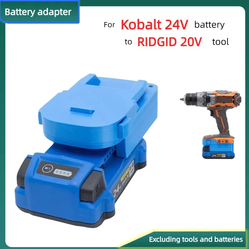 Battery Converter Adapter for Kobalt 24V Battery TO RIDGID AEG 20V Battery Cordless Drill Tool Converter (Only Adapter)