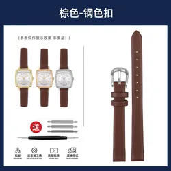 Elegant Women's 9mm Fine Steel Woven Mesh Strap in Gold, Silver, and Rose with Cowhide Option - 9mm (Brwon - silver)