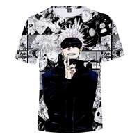 New Mens Summer t shirts Japanese Anime Jujutsu Kaisen Gojo Boys T-shirt Summer Oversized Harajuku Casual Kids Sport Streetwear 1