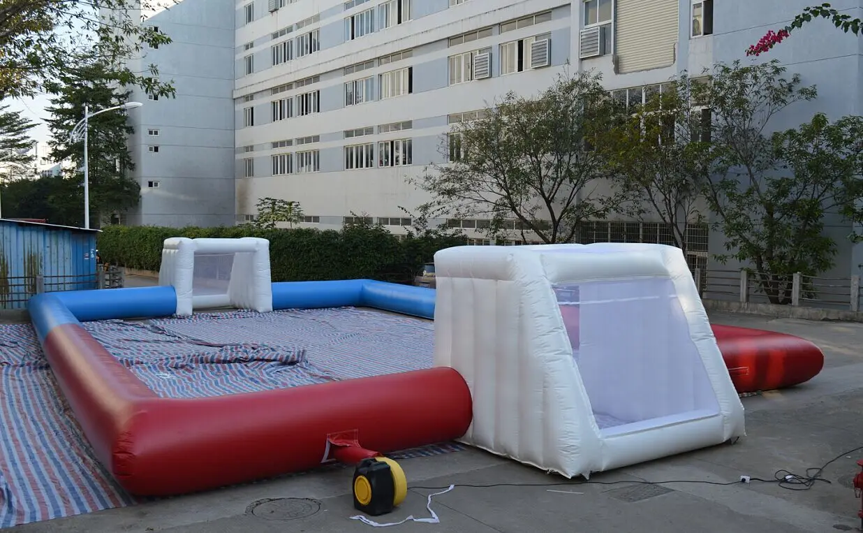Inflatable Football Human Table Football Pitch Foot 12 Players Field 12x6 Meter Castle Indoor & Outdoor Entertainment Included
