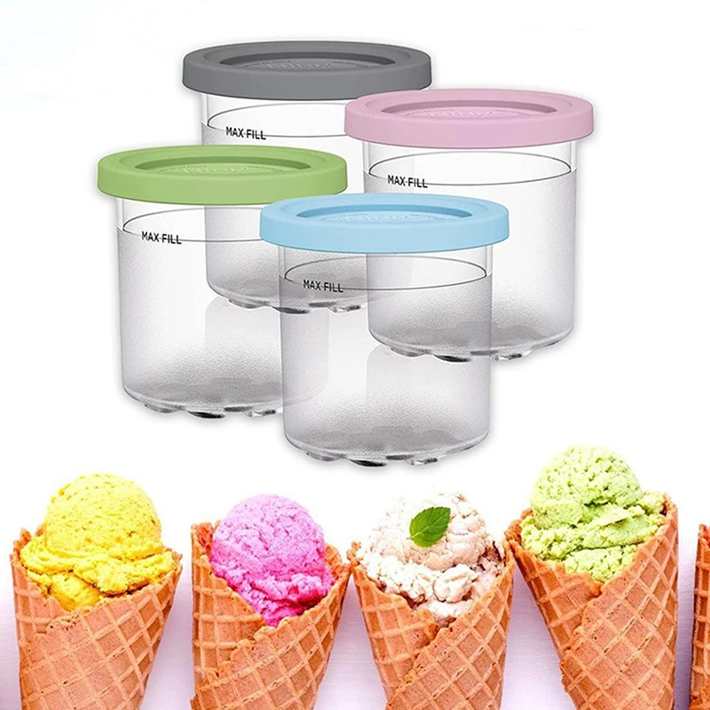 Creami Pint Containers Cups Ice Containers Cream Container Ogurt Prep Meal  Pint Disposable Freezer Sauce Paper Dishwash Tools - AliExpress