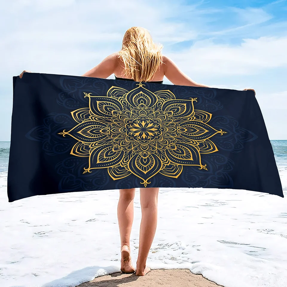 Boho Beach Towel 32x52 Inches | Microfiber Quick Dry Towel With Bohemian Pattern | Lightweight Sand Free Towel For Pool, Travel, Decor - View #2