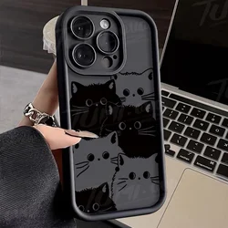 Elegant Full Screen Black & White Cat Silicone Case Cover - S22 Plus (1)