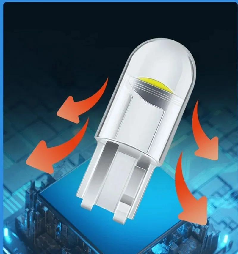 T10 W5W COB 12V LED Light Bulb High Brightness Bulb Side Marker License Plate Light Interior Reading Tail Lamp Auto Modification