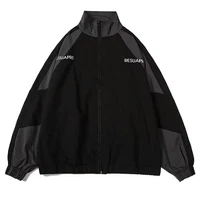 Hip Hop Varsity Jacket Men High Street Patchwork Color Black Windbreaker Coats Women Spring Autumn Thin Fashion College Jackets 2
