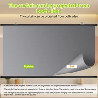 Projector Screen Metal Grey Anti-Light Reflective Screen for Home Theater Outdoor/Indoor Movie Screen - Image 5