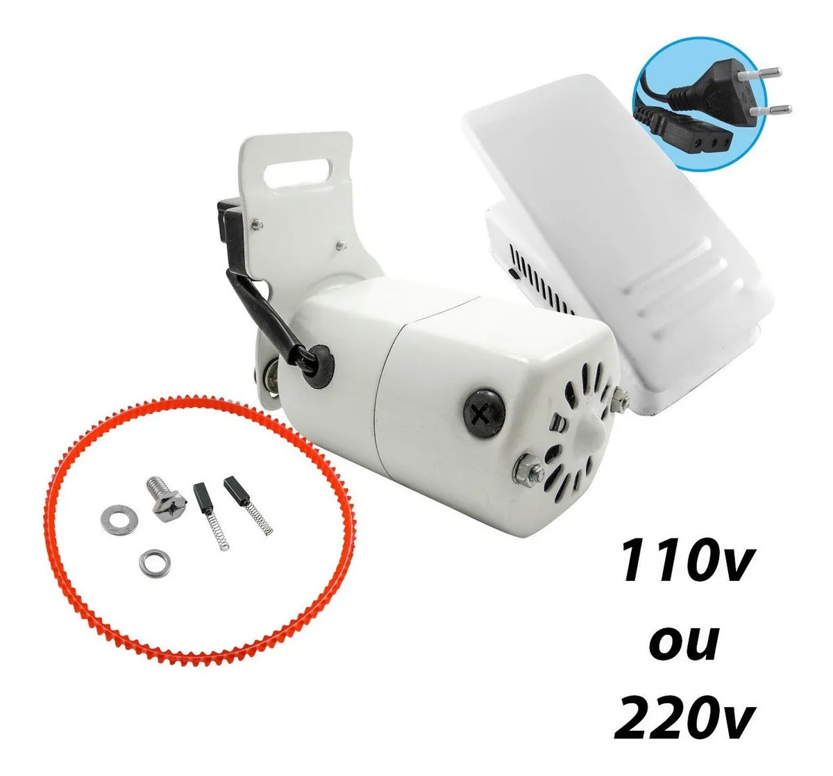 Motor blanco de la máquina de coser para el hogar, soporte L 110 voltios,  90W, 7000 RPM