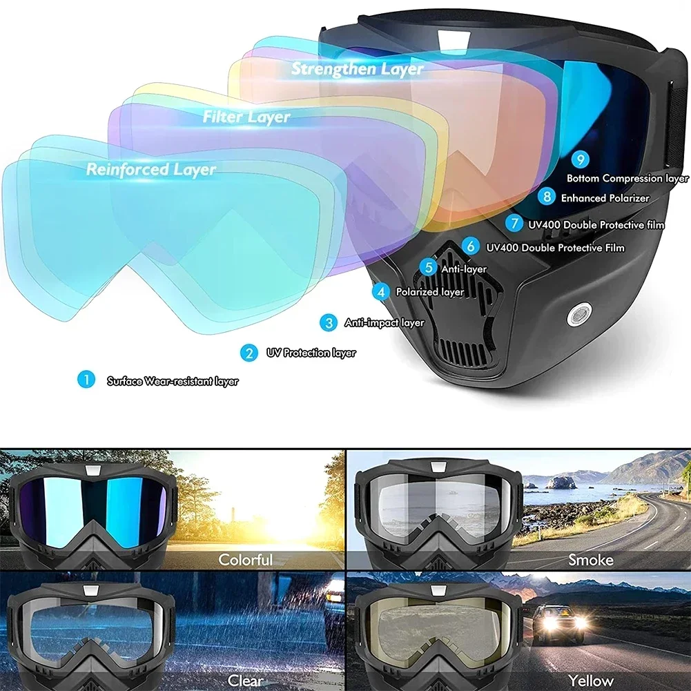 HD Transparent Fog-Proof and Sand-Proof Full Face Protective Goggles