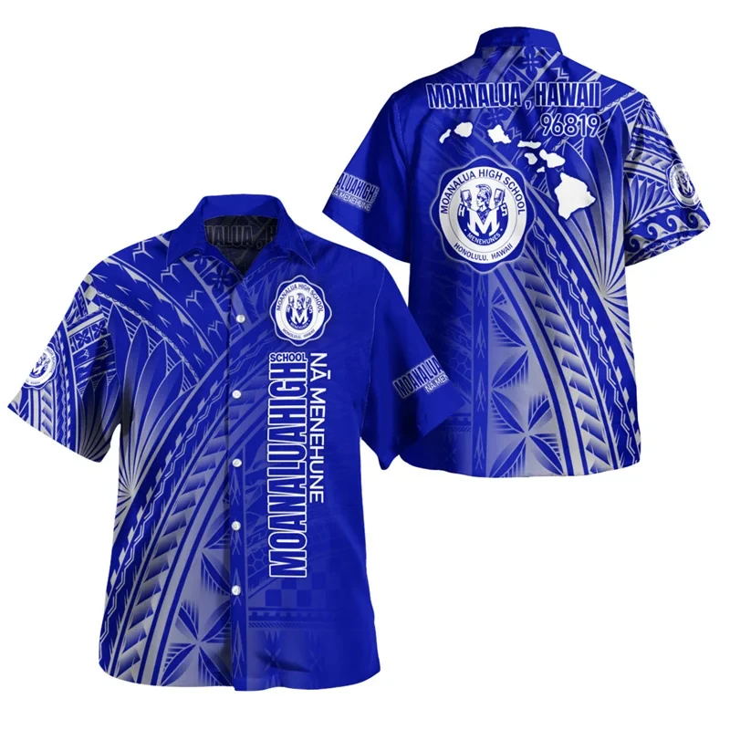 thumbnail image 1 of Camisetas hawaianas polinesias americanas con impresión 3D completa para hombre, camisetas de playa de manga corta de gran tamaño a la moda de verano, 1 of 5