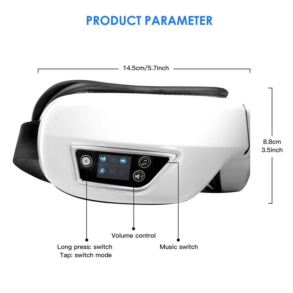 Eye Massager 6D Smart Airbag Vibration Eye Care Music Mask Hot Compress Wireless Massage Anti-Winkle eye massager
