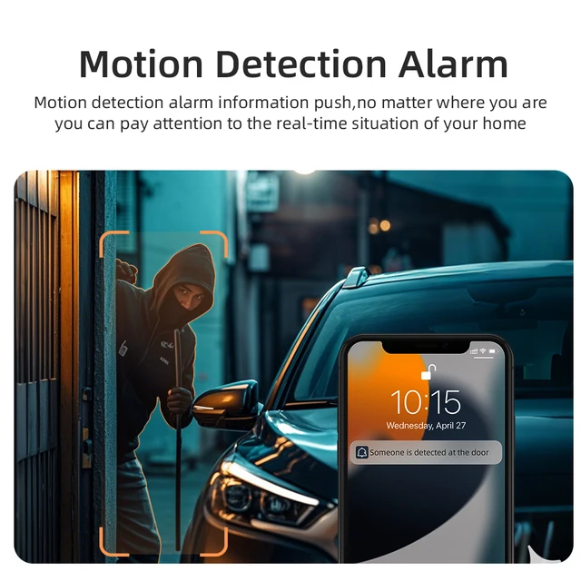 2K 4MP Auto Tracking PTZ Security Camera, 2.4G WiFi Outdoor IP Camera with Two-Way Audio, Night Vision, Smart Motion Detection, 2