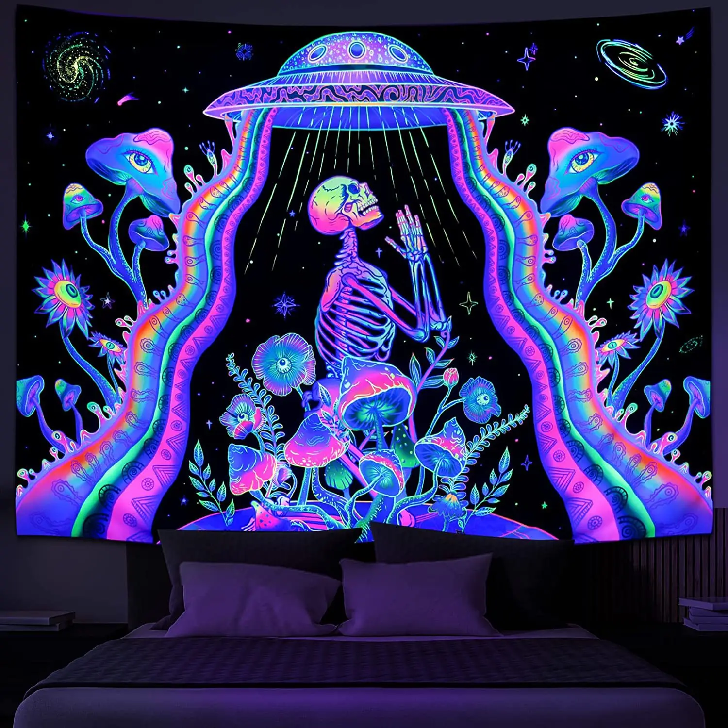Van Gogh Star Sky Fluorescent Tapestry Aesthetic Mandala Wall Hanging Cloth Trippy Tapestries Home Room Psychedelic Decor tapestry decorations
