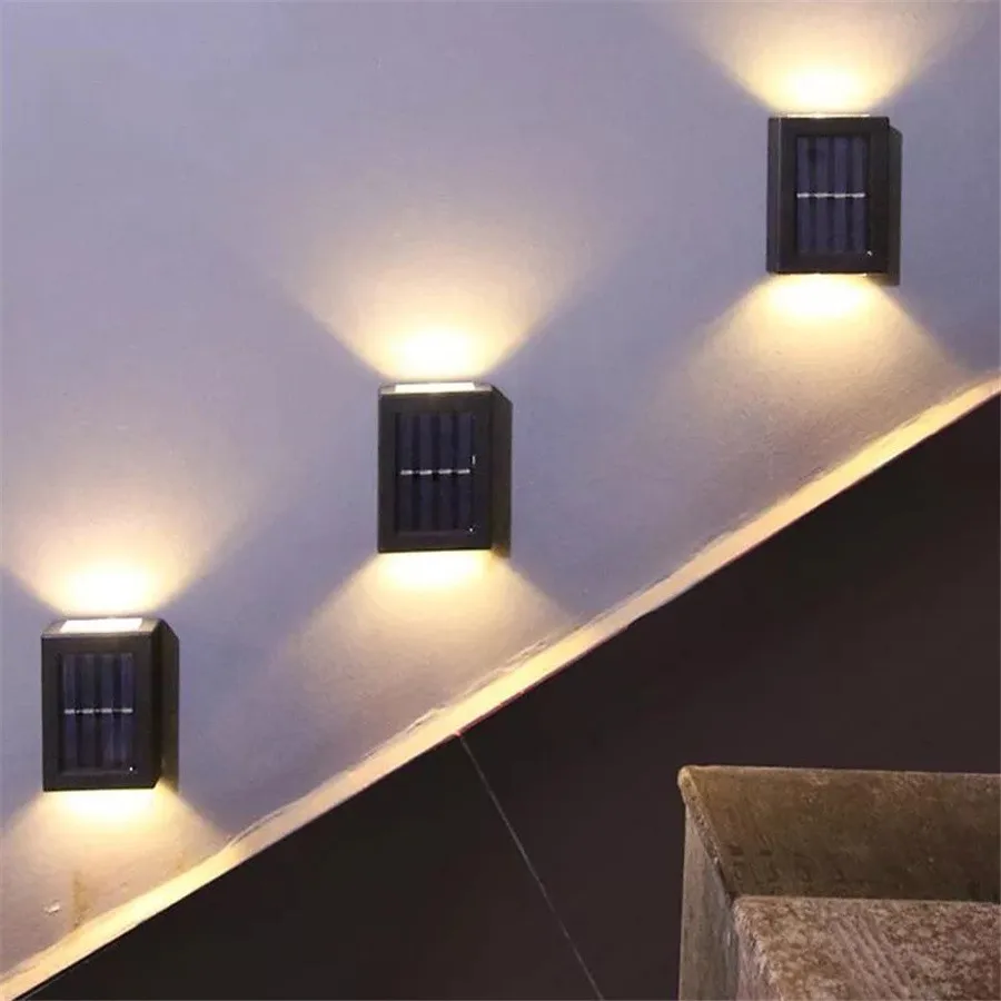 Solar Led Light Outdoor Waterproof Garden Decorations Wall Lamps 1/2/4PCS Stair Balcony Courtyard Fence Outdoor Solar Lights