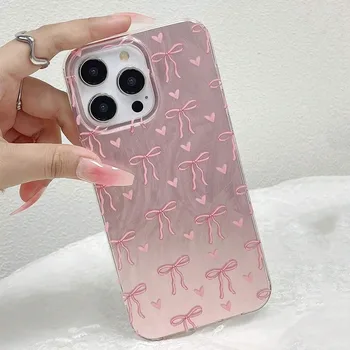 Case for iPhone 15 Fashionable Butterfly Bow Print Phone Cases for iPhone 16 14 13 12 11 Pro Max X XR XS 7 8 Plus SE2 16E Cover 1