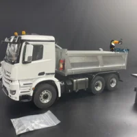 New 1/14 3348 6x6 RTR Metal Chassis Hydraulic RC Dumper Truck Sound Light DIY Cabin Remote Control Car Model Vehicle Toy for Boy 2