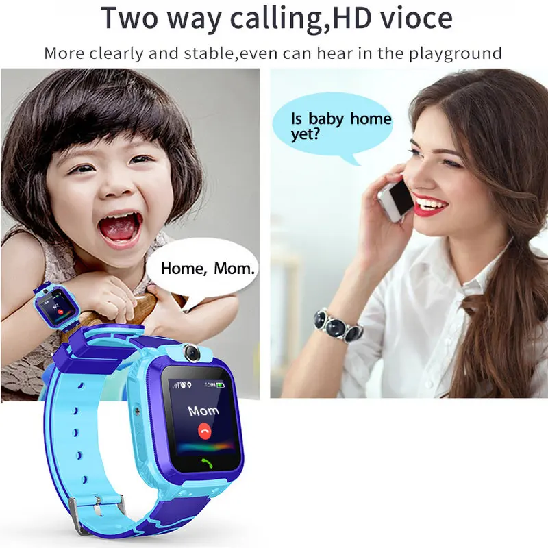 Children Smart Watch SOS Phone Watch Q12 Smartwatch Camera With Sim Card Waterproof IP67 Kids Gift For IOS Android