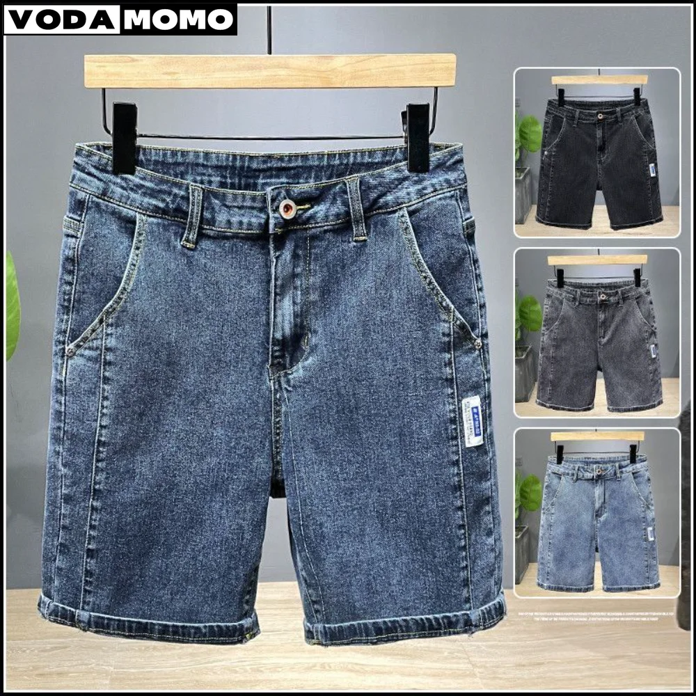 Summer Thin New Men Business Denim Shorts Fashion Casual Stretch Slim Jeans Short Bermuda Masculina Abbigliamento Uomo Ropa Hombre