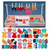 Wooden Kids Clothes Drying Dress-Up Puzzle Jigsaw Montessori Games  Toys Thinking Games Educational Matching Sorting Toys Gifts 3