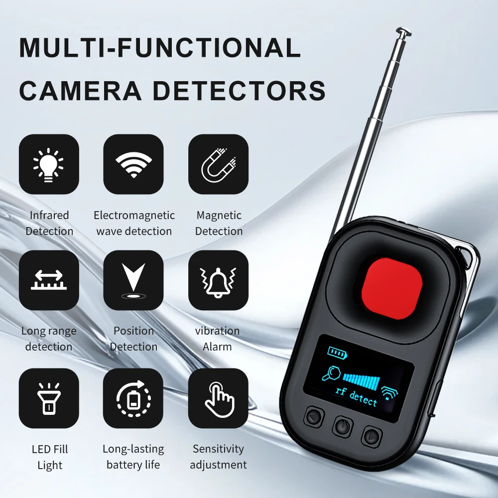 T03 Camera Detector, Infrared Anti-theft Camera, GPS Anti-positioning, Shock Alarm, Multi-function Screen Display Detector