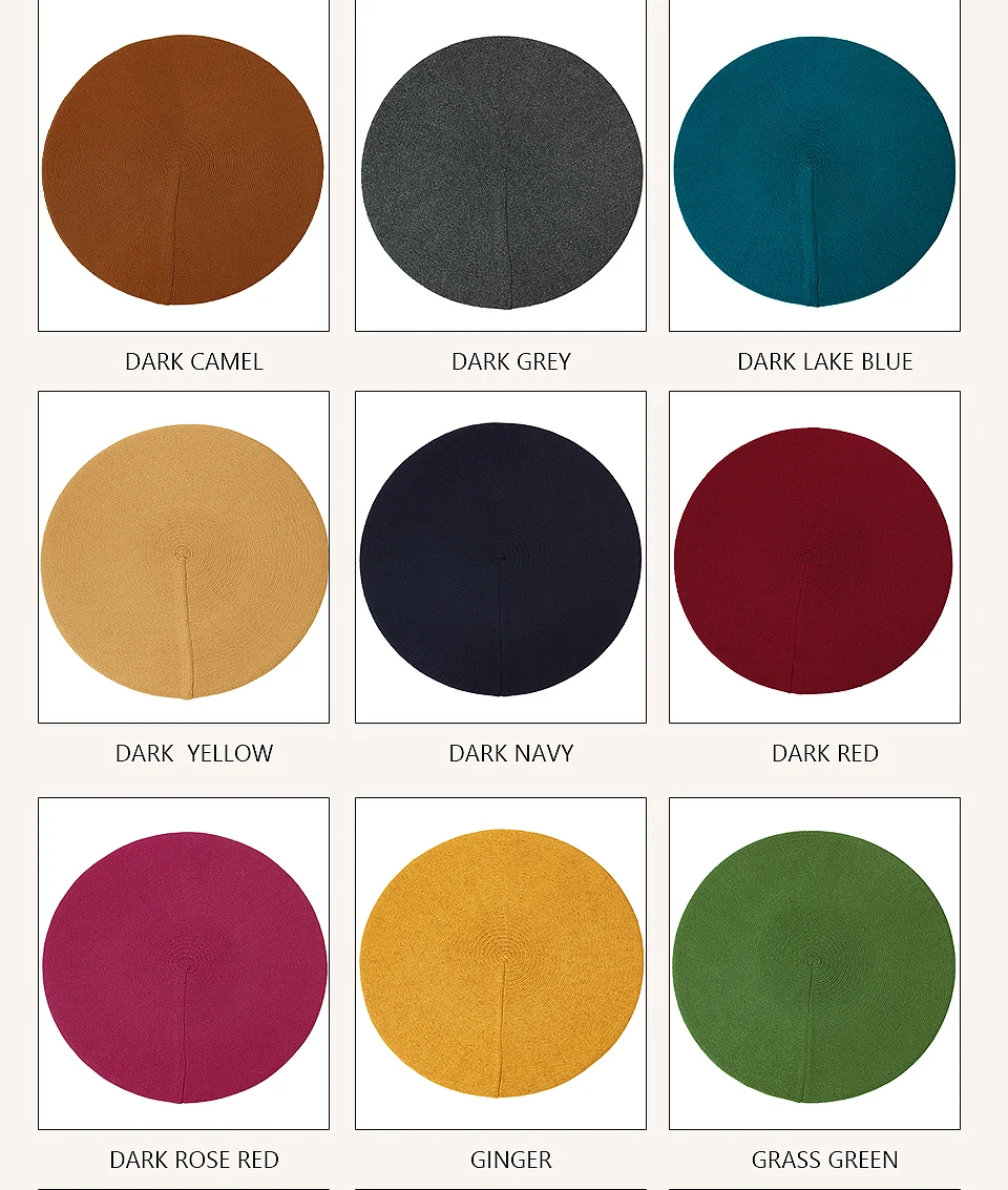 Hot Sale Geebro Women's Cashmere French Hat Causal Plain Knit Wool Soft Berets for Ladies Knitted Artist Beret Cap Hats_voghion.com