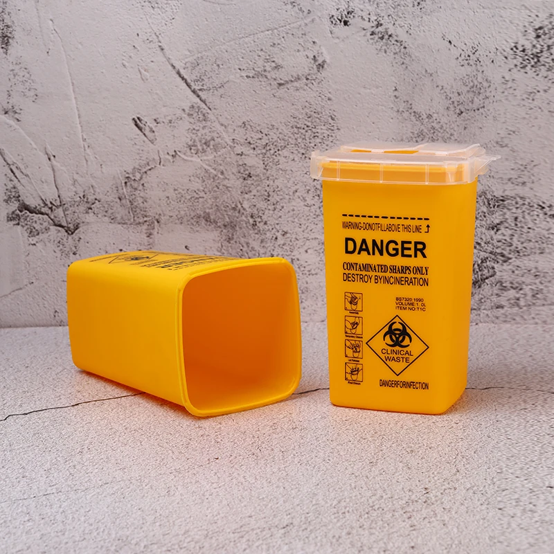 1 L Sharps Container Tattoo Needles Piercing Needles Disposal Collect Box Tattoo Waste Box Storage Box Tattoo Supplies