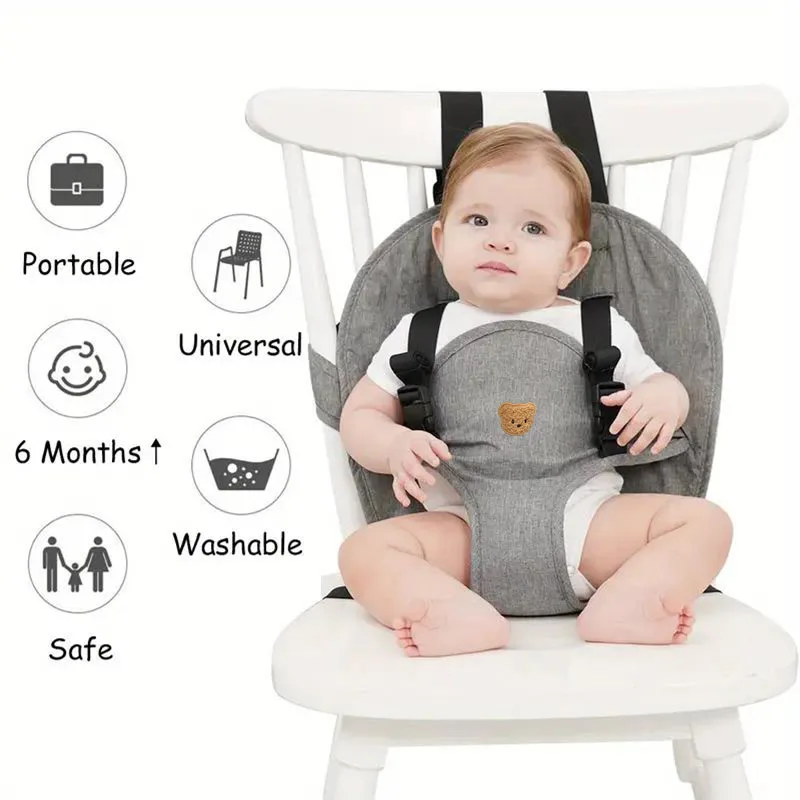 Travel Harness Seat For Baby High Chair, Safety Harness Chair Accessory For Baby Feeding, Portable Fabric Toddler Chair