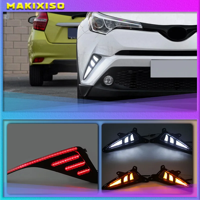 

Car LED Daytime Running Light for Toyota C-HR CHR 2016 2017 2018 2019 With Turn Signal Light Waterproof Daylight Fog Lamp