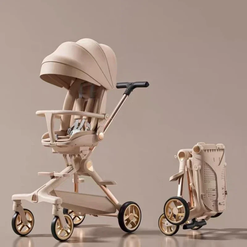High-view Lightweight Baby Stroller Adjustable Handlebars Multi-function Four-wheel Travel