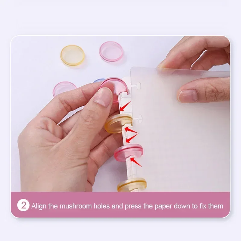 Mushroom Hole Binding Buckle 15/20mm Love Heart Discbound Discs Ring for Loose Leaf Notepad Planner Diary Book Business