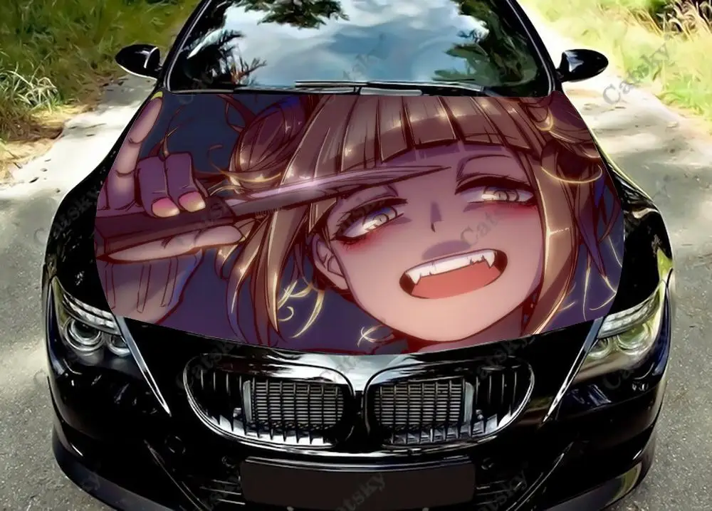 

Виниловые Стикеры для капота автомобиля химико Тога anime, виниловая пленка, наклейки на крышку двигателя, автомобильные аксессуары