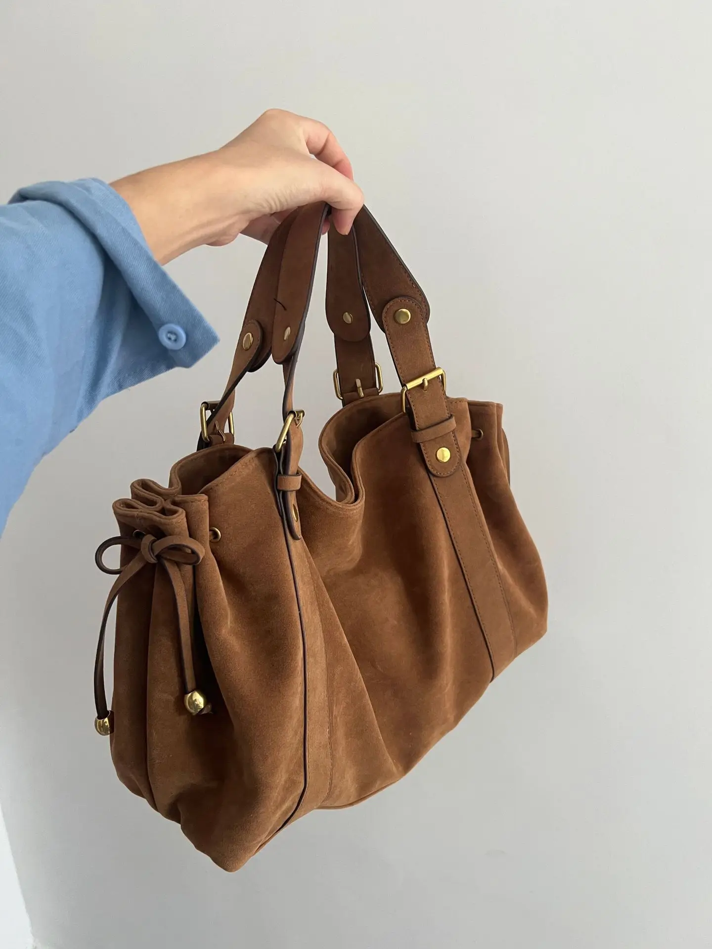 Women's Soft Pu Vintage Handbag Large Capacity New Fashion Solid Color Tote Bag Luxury Design Shoulder Bag For Everyday Style