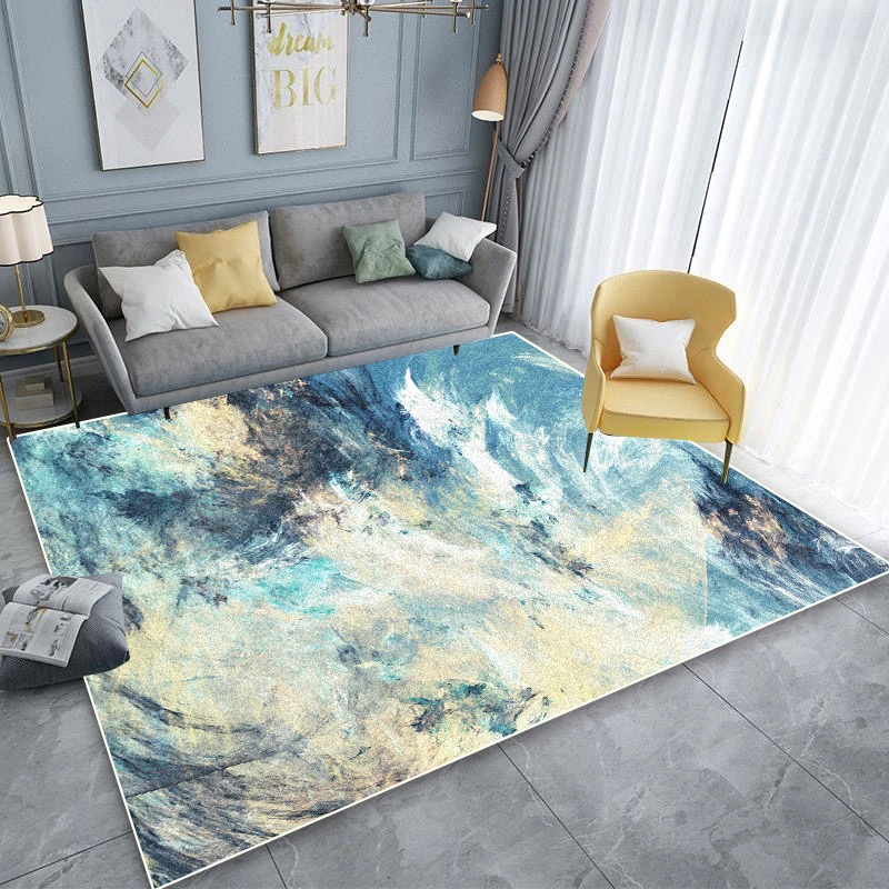 Modern Abstract Anti-slip Carpet Living Room Decoration Easy Clean Rugs Sofa Area Rugs Home Bedroom Cloakroom Washable Floor Mat 4