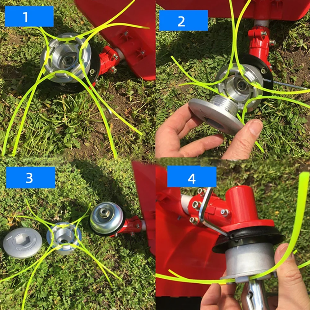 Universal Aluminum Grass Trimmer Head Silver Detail View 4