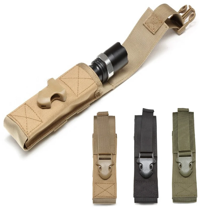 

Tactical Flashlight Holder Case 1000D Nylon Molle Light Holster Army Flashlight Pouch Multifunction For Camping Hiking Hunting