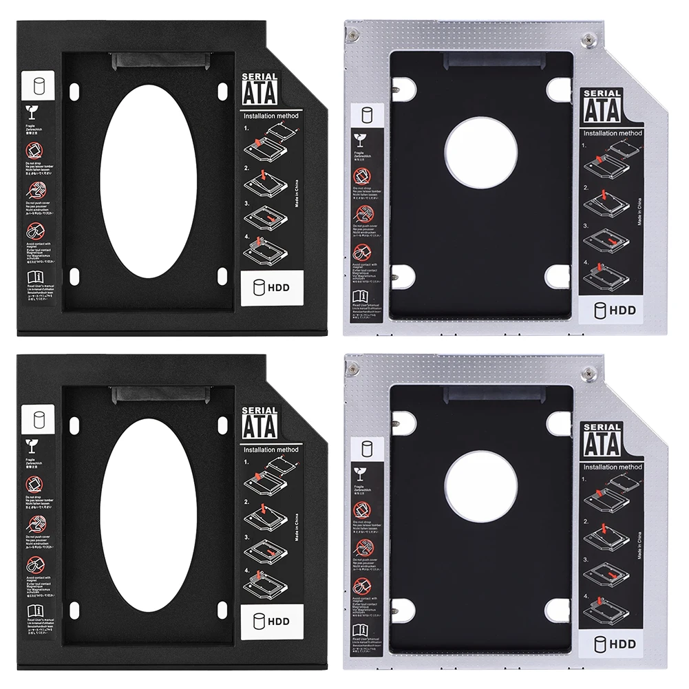 9.5/12.7mm 2nd SSD HDD Hard Drive Caddy Adapter Tray Universal SATA 3.0 2.5 Inch SSD HDD Case/Box Adapter for Laptop DVD-ROM ODD