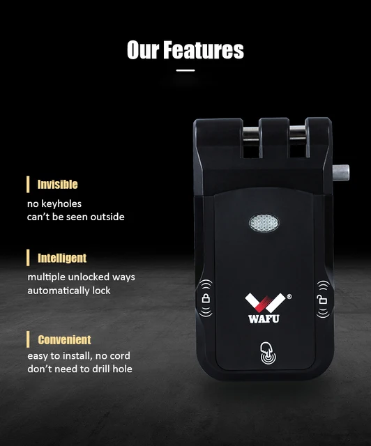 WF-026 cerradura inteligente de seguridad tuya wifi optional remote control  invisible smart door lock keyless entry home - AliExpress