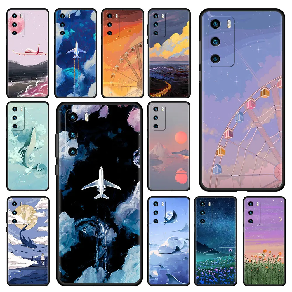 Чехол для Huawei P30 P Smart Z P40 Lite E P20 Honor 50 8X 20 Pro 30i Y7 Y6 Y9 2019 силиконовый чехол телефона