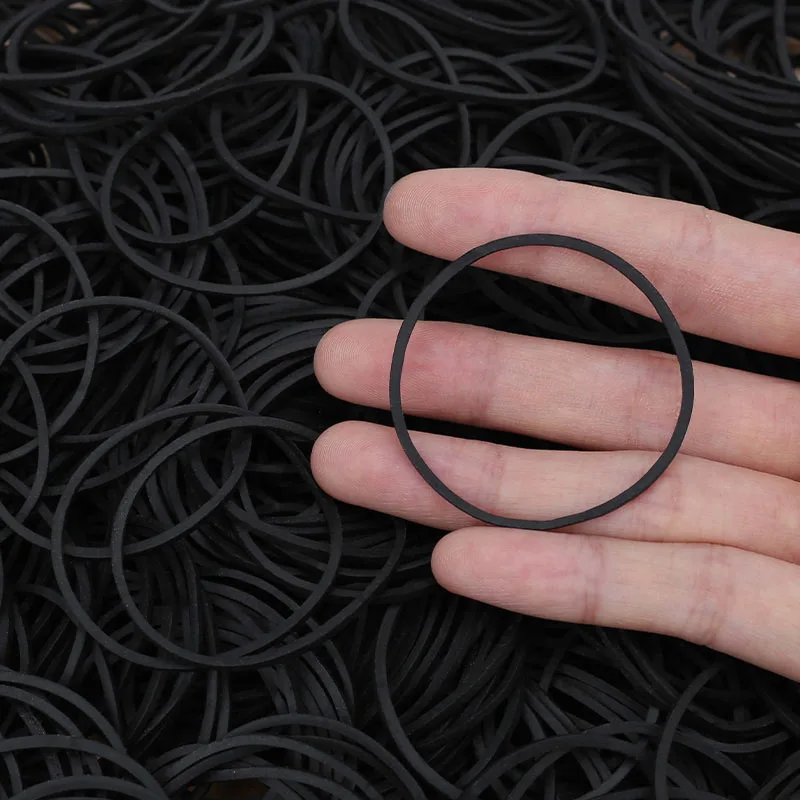 100-500Pcs Black Rubber Band Elastic Bands Office School Home Strong Elastic Rings
