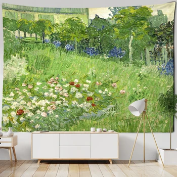 Paysage pastoral Van Gogh peinture à l'huile tapisserie tenture murale Simple Art esthétique salon décoration de la maison 1