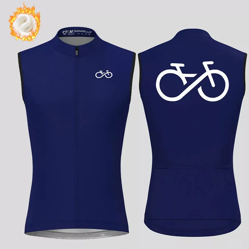 Winter Cycling Vest for Men New Winter Thermal Fleece Bicycle Warm Vest Mountain Road Bike Warm Sleeveless Cycling Jerseys