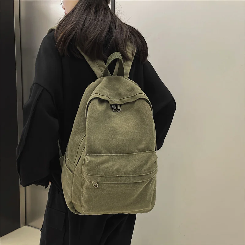 

Schoolbag Female Retro Sen Washable Canvas Backpack Korean Version Harajuku High School College Leisure Male