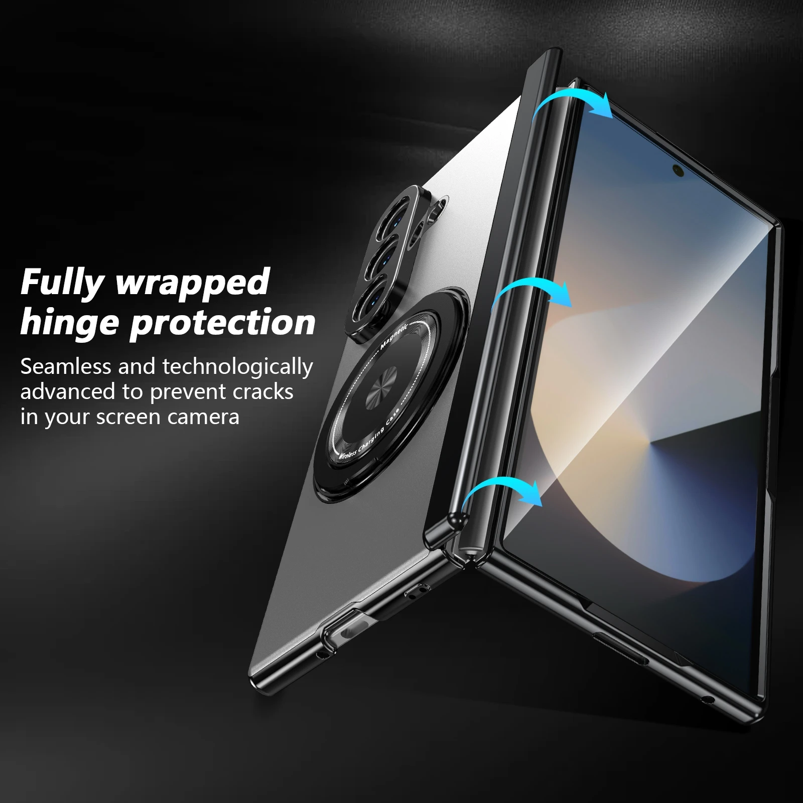 360° Magnetic Ring Kickstand Hard Cover Case for Samsung Galaxy Z Fold 7/6/5/4/3 - Universal Macsafe Holder Compatible | Gaffar India