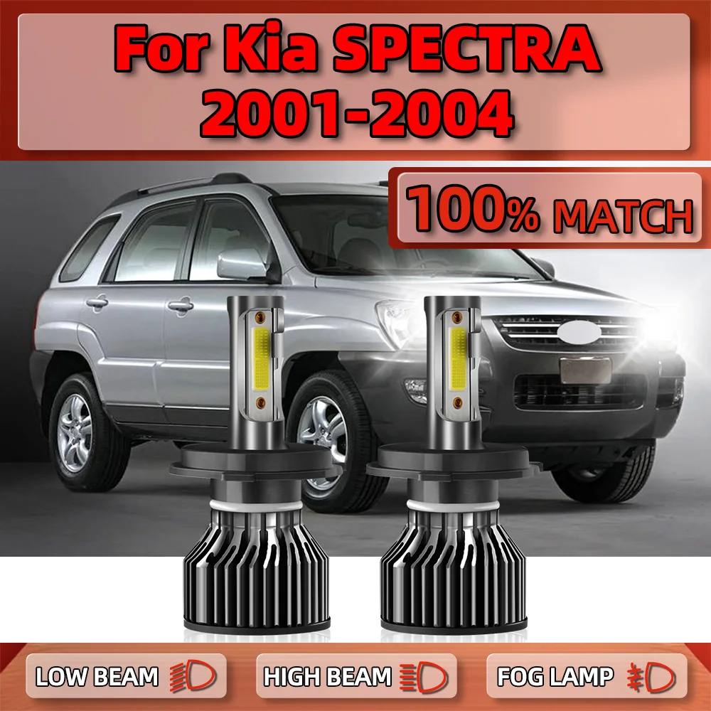 

Turbo LED Headlight Bulbs 120W 20000LM Car Headlamps 6000K White Auto Lamps 12V 24V For Kia SPECTRA 2001 2002 2003 2004
