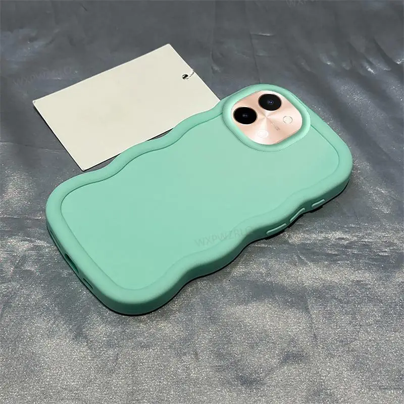 Solid Color Silicone Shock-Absorbing Wave Phone Case